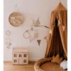 Trophée mural cigogne lin beige bébé