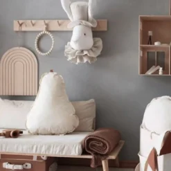 Trophée mural lapin lin chambre bébé