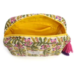 Trousse de maquillage fleurie en coton