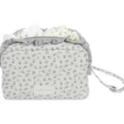 Trousse de toilette little bloom fleurs gris