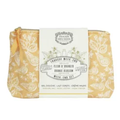 Trousse de voyage Fleur d'oranger douche lait corps crème mains Panier des Sens