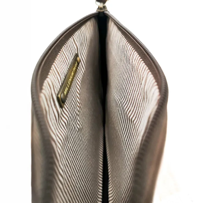 Trousse plate cuir dany café