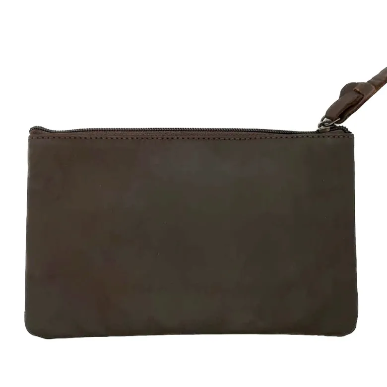 Trousse plate cuir dany café