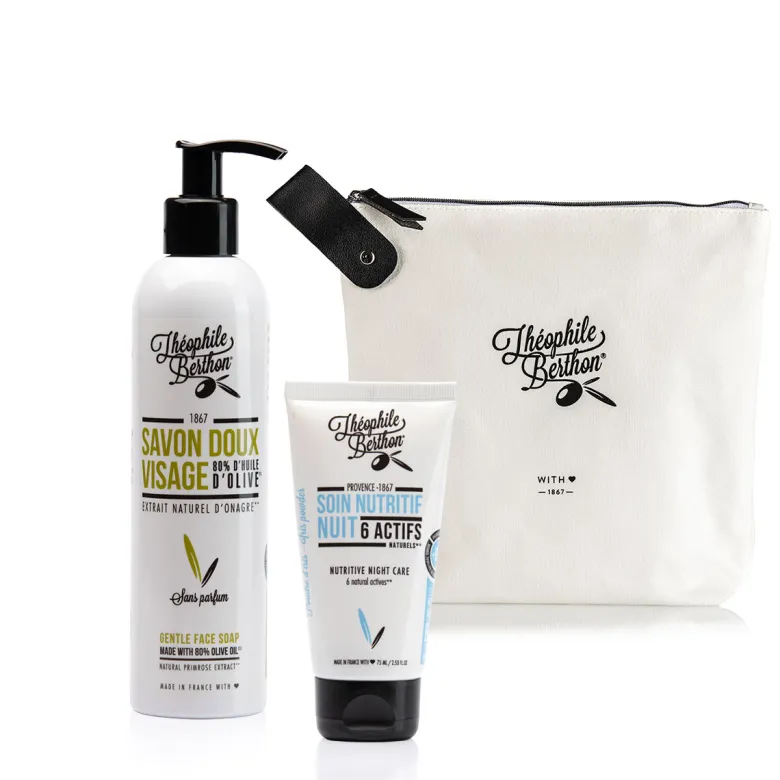 Trousse visage savon doux et soin nuit