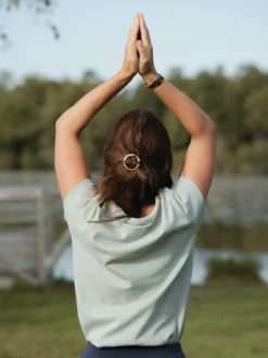 T-shirt yoga pelican bio amande S