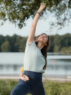T-shirt yoga pelican bio amande S
