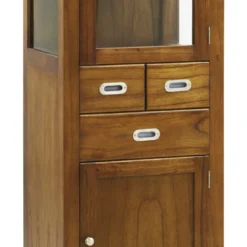 Vaisselier 3 tiroirs bronze bois marron