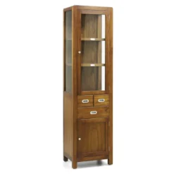 Vaisselier 3 tiroirs bronze bois marron