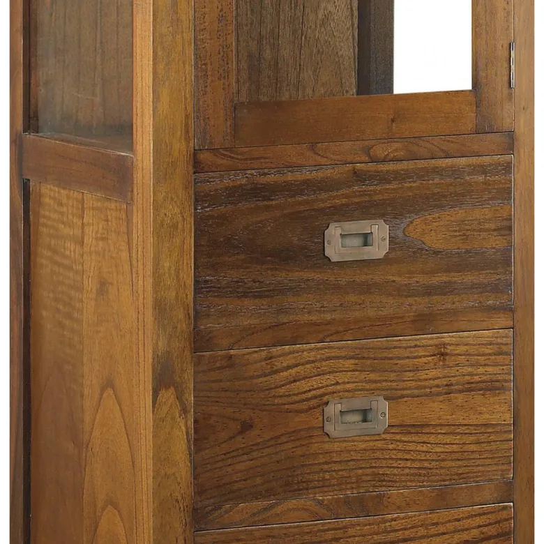 Vaisselier 4 tiroirs bronze bois marron