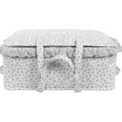 Valise de maternité little bloom fleurs gris