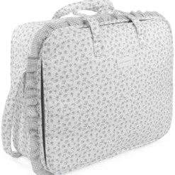 Valise de maternité little bloom fleurs gris