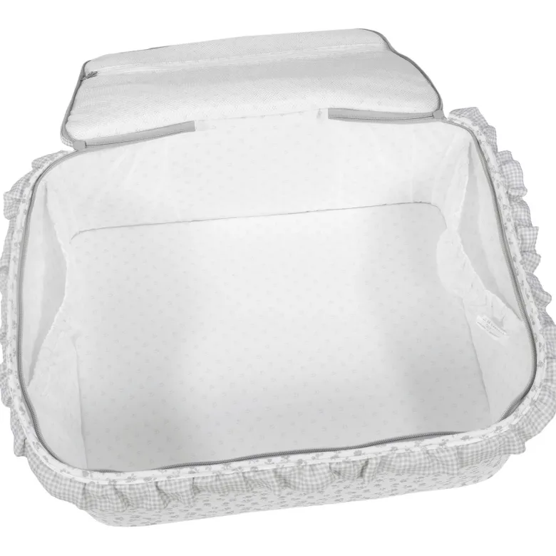 Valise de maternité little bloom fleurs gris