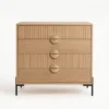 Vallo commode 4 tiroirs décor bois rainuré 84cm