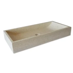Vasque à poser en terrazzo crème, boreal