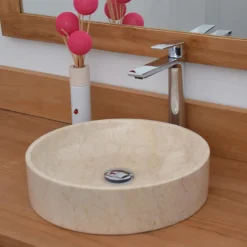 Vasque ronde en marbre crème irina