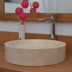 Vasque ronde en marbre crème irina