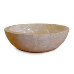 Vasque ronde en marbre crème lizéa