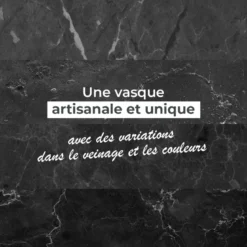 Vasque ronde en marbre noir koni