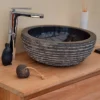 Vasque ronde en marbre noir marmo