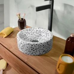 Vasque ronde terazzo crème arlequin mini