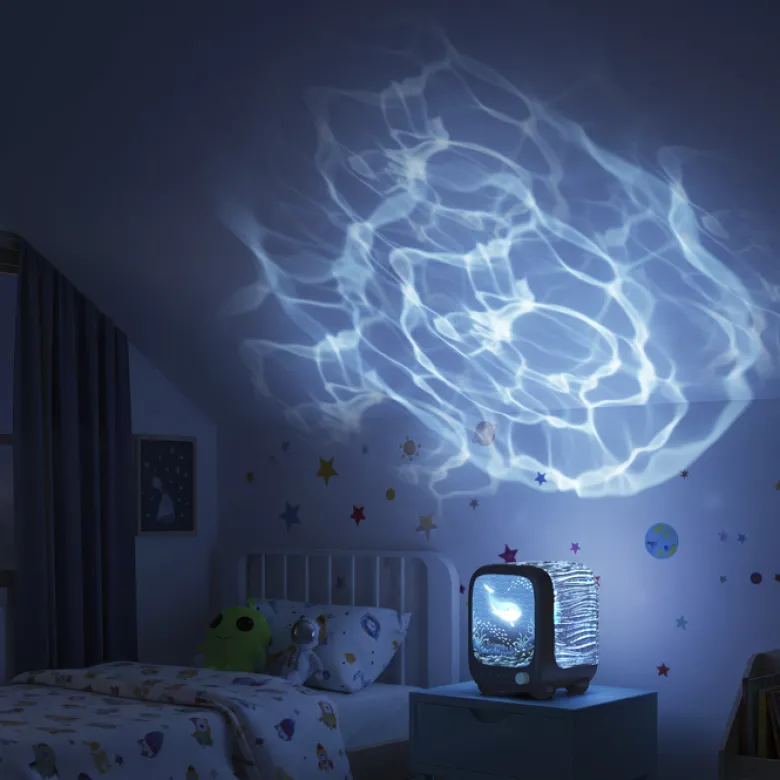 Veilleuse projecteur Océan bruit blanc et enceinte Bluetooth