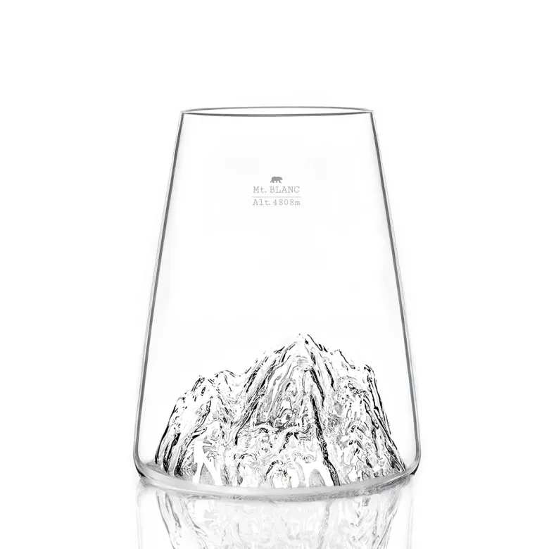 Verre design topographic mont blanc