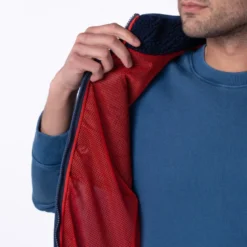 Veste bimatière sans manches marine S