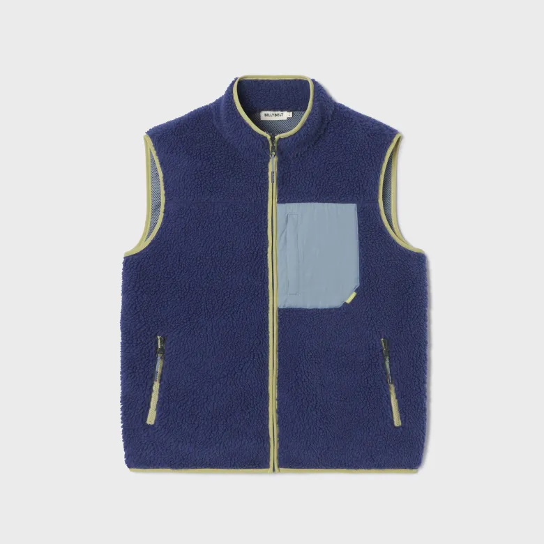 Veste sherpa zippée sans manches bleu XS