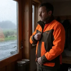 Veste treeland ouverture déperlante orange marron s à 3xl