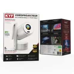 Vidéoprojecteur android 13 4k, portable & rechargeable batterie 5000mah