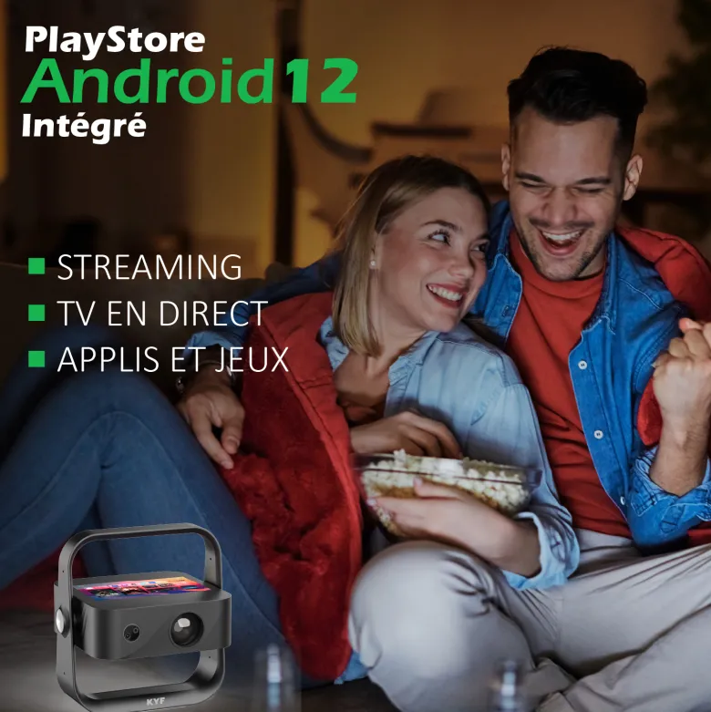 Vidéoprojecteur & tablette tactile 7’’ android 9 – 4k, 6000 lumens