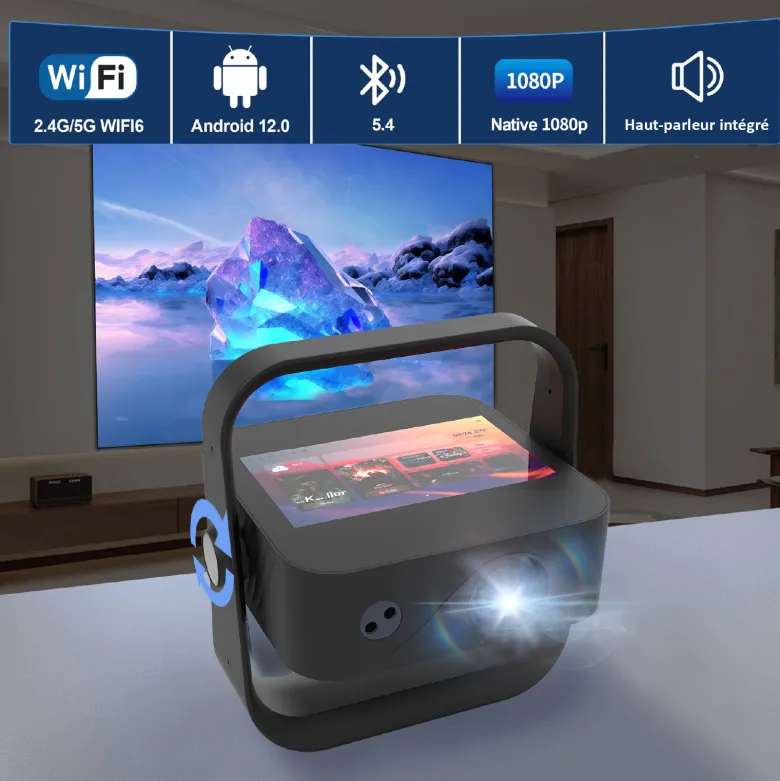 Vidéoprojecteur & tablette tactile 7’’ android 9 – 4k, 6000 lumens