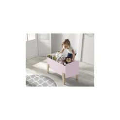 Vipack coffre à jouets kiddy vieux rose