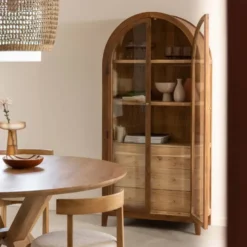 Vitrine en bois d'acacia