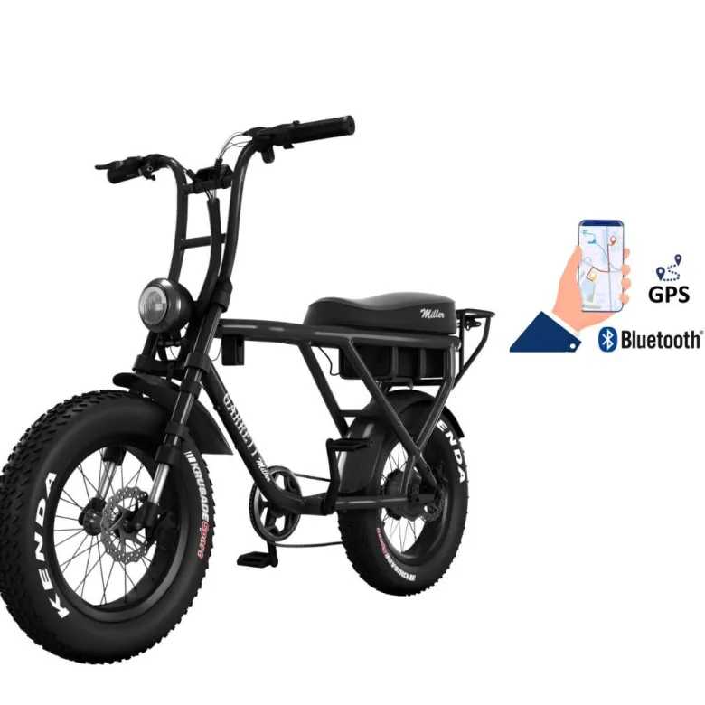 Vélo électrique biplace cargo garrett miller x noir, batt simple, tout terrain