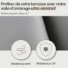 Voile ombrage carré - 4x4m gris