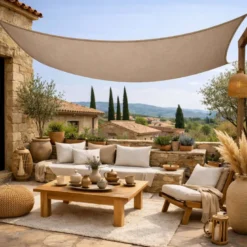 Voile ombrage rectangulaire - 3x5m Taupe