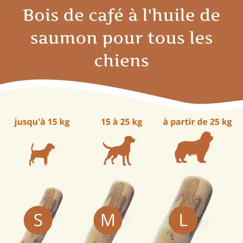 Wildfang - bâton à mâcher en bois de caféier à l'huile de saumon - 1 x s